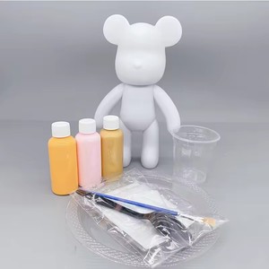 Phổ biến DIY 23cm Trắng Gấu Bông sơn Kit chất lỏng bạo lực gấu trên vải với 44 màu sắc Acrylic chất lỏng sơn thiết lập bao bì - Product Image 3