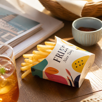 Boîte à frites personnalisée avec ouverture ventilée, couleur sur mesure, en carton alimentaire pour poulet frit et snacks, emballage en vrac pour livraison