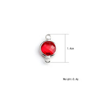 Accessoires de fabrication de bijoux DIY, connecteurs doubles, breloques pendentifs en cristal de verre plaqué argent avec pierre de naissance des 12 mois