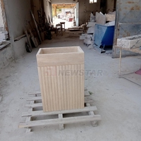 Newstar Travertino Design piédestal bassin en travertin Beige marbre naturel lavabo lavabo sur pied autoportant pour hôtel