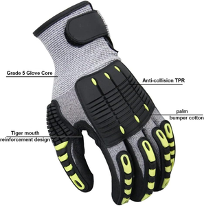 Guantes de Seguridad de Nitrilo Anti Impacto HPPE, Guantes Mecánicos de Protección de Cuero con TPR Anti Impacto - Product Image 3