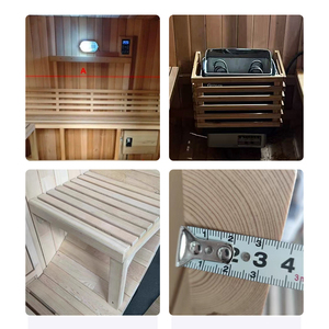 Sauna extérieur pour 2 personnes, design traditionnel, confortable, en bois de pruche, avec verre anti-espionnage - Product Image 3