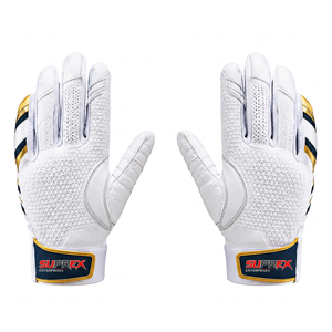 Gants de frappeur en cuir grainé couleur personnalisée pour baseball, softball et fastpitch, rembourrés, respirants, avec languette de poignet auto-agrippante et logo personnalisé - Product Image 6