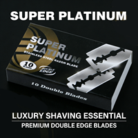 Lames de rasoir en acier inoxydable à double tranchant Super Platinum de haute qualité, 10 pièces/boîte