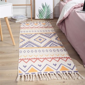 Boho Blanc <span class=keywords><strong>Tapis</strong></span> Marocain Coureur <span class=keywords><strong>Tapis</strong></span> Géométrique Porte Imprimé <span class=keywords><strong>Tapis</strong></span> et <span class=keywords><strong>Tapis</strong></span> Sol Paillasson Avec Gland - Product Image 1