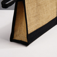 Sac fourre-tout en toile de jute personnalisé avec logo, pochette à maquillage en toile, sacs cadeaux vierges réutilisables pour artisanat DIY, pour mariage