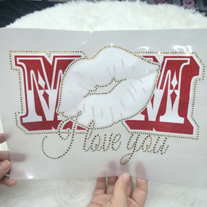 Ologramma Love mamma sbuffo in vinile trasferimento di ferro su Bling strass motivo di allegria Design per abbigliamento - Product Image 5