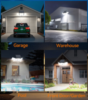 197 LED solaire sécurité jardin lumière télécommande PIR capteur de mouvement 3 tête Induction applique murale pour Garage Polycarbonate
