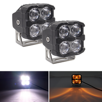 Luces LED Cúbicas Compactas de 3 Pulgadas y 40 Vatios, de Aluminio de Alta Calidad, Luz Blanca Fría y Ámbar, Retroiluminación, Acero Inoxidable 304, Combo para Automóvil