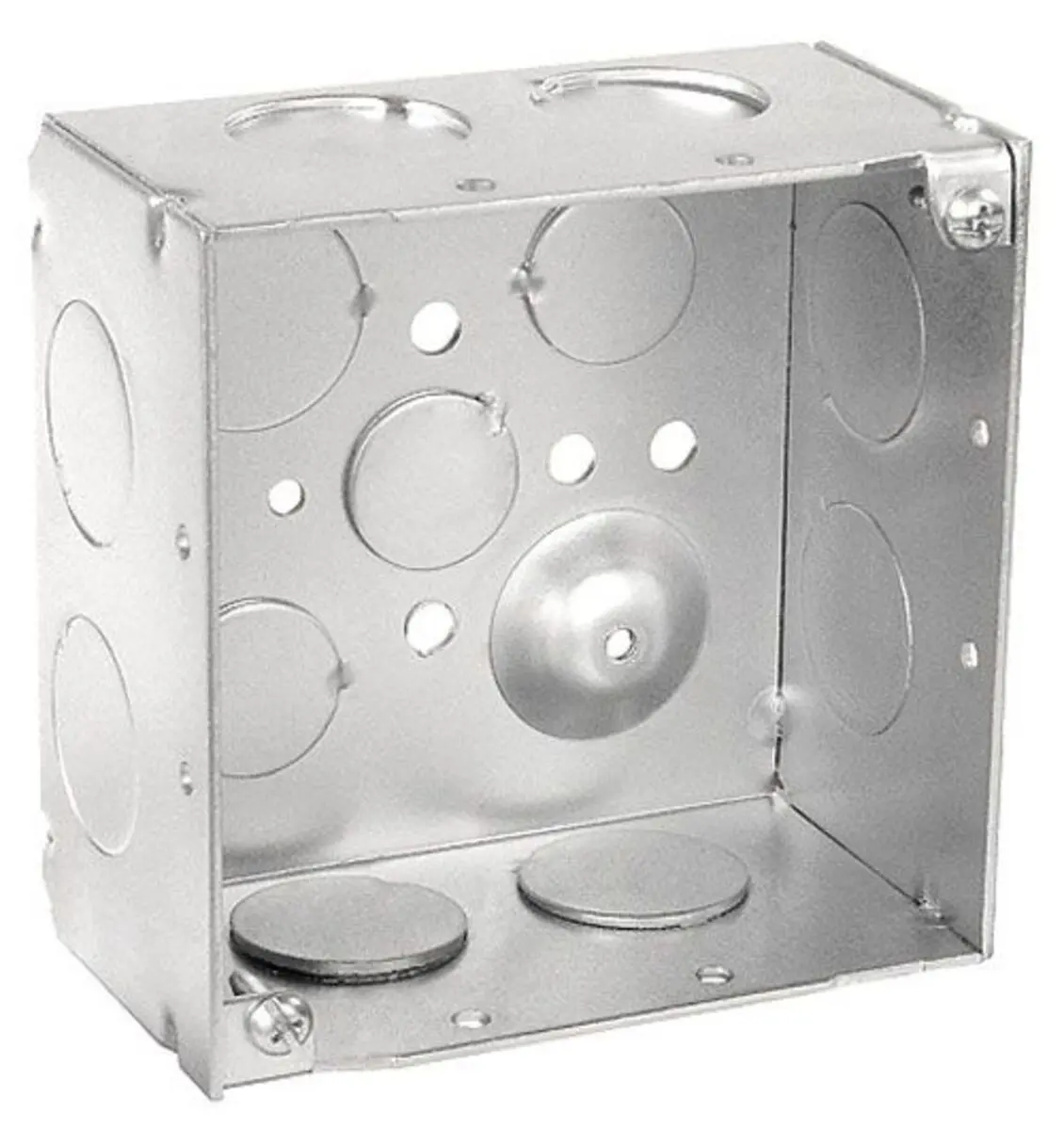 صناديق مربعة مقاس 4 بوصة عمق 2 - 1/8 بوصة صندوق موصول معدن ملحوم Ip65 صندوق موصل كهربائي مقاوم للماء مع فتحات تركيب