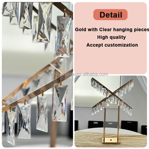 SMOOTH Event Party Celebration Decoration Acrylic Crystal Beads Gold <b>Stand</b> For Wedding Table Centerpieces - Product Image 4