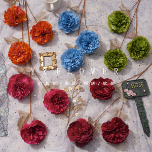 Fleur artificielle de pivoine en soie Yixuan à 3 têtes, décoration haut de gamme pour la maison et les mariages - Product Image 1