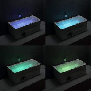 1.3m 1.7m Köşe Tipi Bağımsız Akrilik Dikdörtgen Masajlı Küvet LED Işıklar Jakuzili 12 Jetli 60gal Kapasiteli Banyo - Product Image 6