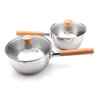 Multifunktionaler Amerikanischer Edelstahl 304 Nudelkochtopf Dampfgarer Milchtopf Schneepfanne Induktionsherd Glasdeckel Holzgriff