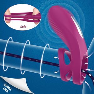 Vibrador Clitoriano Femenino de Doble Anillo con Control Remoto, Lubricante Incluido, Huevo Vibrador Compartible - Product Image 2