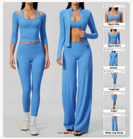 Schickes Schulterfreies Dreiviertel-Ärmel Slim Crop Top Atmungsaktives Leichtgewicht Figurbetontes Damen Workout Activewear T-Shirt