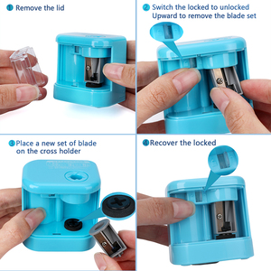 Mini sacapuntas eléctrico, sacapuntas mecánico de plástico con pilas con hoja plana visible, regalo perfecto para estudiantes - Product Image 5