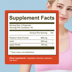 Organik <span class=keywords><strong>Psyllium</strong></span> Kabuğu Tozu ve Bitki Bazlı İnülin İçeren Sağlıklı Sindirim İçin Premium Destek Fiber Temizleyici Kapsüller - Product Image 4