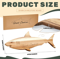 Planche à découper en bois décorative de haute qualité, planche à découper amusante en forme de requin, planche à découper en bois pour la cuisine
