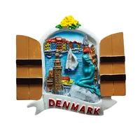 Aimants de réfrigérateur 3D en forme de personnages de dessins animés, souvenirs touristiques, décorations artisanales, cadeaux, Europe, Danemark