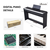 Beisite S-192 ODM/OEM Clavier de Piano Standard à 88 Touches Ponderées Progressives Type Grand Piano, Source MIDI pour Studio, Piano Électronique