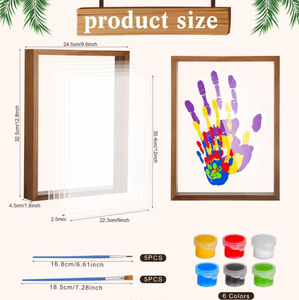 Nouveau kit <span class=keywords><strong>de</strong></span> peinture créative en bois MDF, cadre photo fait <span class=keywords><strong>main</strong></span>, impression UV, <span class=keywords><strong>empreinte</strong></span> <span class=keywords><strong>de</strong></span> <span class=keywords><strong>main</strong></span> <span class=keywords><strong>de</strong></span> nouveau-né, cadeaux <span class=keywords><strong>de</strong></span> Noël, logo personnalisé - Product Image 3