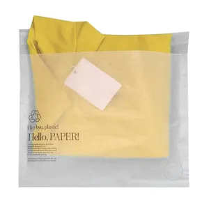 Aangepaste Biologisch Afbreekbare Glassine Papieren Zak Composteerbaar Glassine Papier Envelop Transparant Papier Voor Kleding En Schoenen