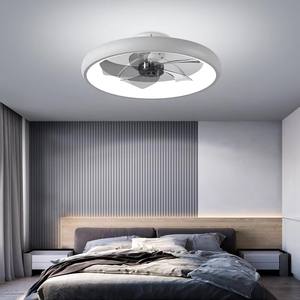 Modern <b>Metal</b> Smart <b>Fan</b>, Ultra Quiet (<30dB) DC Motor, 3-Color Adjustable, 6-Speed, 5-Blade for Bedroom, with Timing - Product Image 3