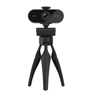 Webcam Hd 360 P 4MP 2K USB 1080P, Kamera Web dengan Dudukan Tripod Rotasi, Penutup Privasi