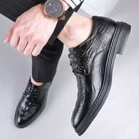 Chaussures en cuir pour hommes, en cuir de vachette pleine fleur sculpté, respirantes et imperméables, style business décontracté, élégantes, formelles britanniques