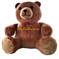 Grand ours en peluche gonflable beige brun pour mascotte de Noël, ballon