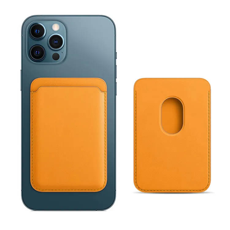 For Iphone12 13 14 Pocket Men Custom Case Magnetic Rfid Phone Leather Wallet Business Credit Magsafing Card Holder