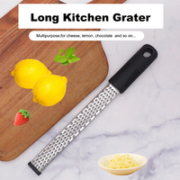 Rallador de Cocina Multiusos Largo para Queso, Verduras, Jengibre, Ajo, Nuez Moscada, Cítricos, Limón, Naranja, Chocolate y Frutas