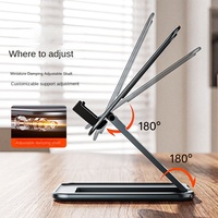 Support de téléphone de bureau en alliage d'aluminium magnétique avec rangement anti-vibration et support pliable portable pour téléphones et tablettes