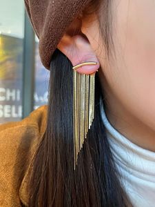 Xinfly Solid 18K Gold Hoop <b>Earrings</b> Tassel <b>Dangle</b> Design Bespoke Fine Jewelry for Women Luxury Non Tarnish Waterproof - Product Image 5