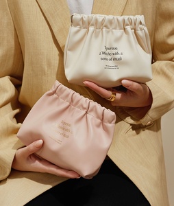 Fabbrica all'ingrosso logo personalizzato design di lusso nuovo rosa <span class=keywords><strong>piccola</strong></span> pelle PU mini sacchetto da toilette viaggio trucco cosmetico - Product Image 1