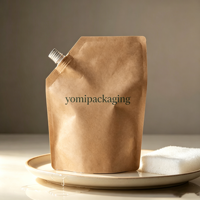 Pochette à bec verseur haut de gamme imprimée en gravure avec feuille d'or pour emballage de savon liquide, recharge de savon pour les mains, vente de luxe avec bouchon métallique