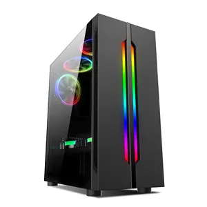 ATX خزانة كمبيوتر مع الزجاج المقسى وشريط led جديد غابينتي ألعاب RGB بويتيير الكمبيوتر في 2020