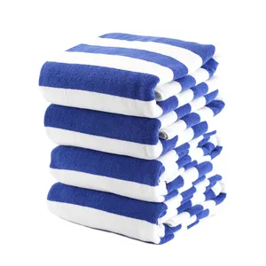 Promotional Striped custom jacquard high absorbent extra large size100% cotton bath towel beachsize towel