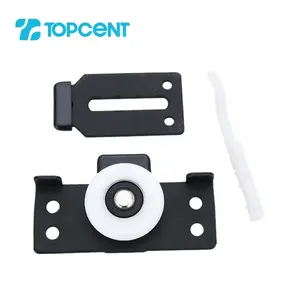 Topcent Besi dan Nilon Tertanam Lemari Pakaian Sliding Door Roller Wheel untuk Sliding Door