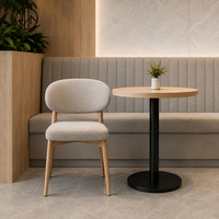 Chaise Ron Group avec structure en bois, base en métal, assise en tissu, mobilier de luxe moderne pour café, hôtel, restaurant