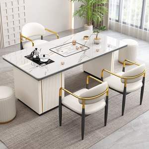 Juego <span class=keywords><strong>de</strong></span> mesa <span class=keywords><strong>de</strong></span> té pequeña <span class=keywords><strong>de</strong></span> lujo moderno Hervidor <span class=keywords><strong>de</strong></span> piedra integrado <span class=keywords><strong>para</strong></span> oficina o balcón Mesa <span class=keywords><strong>de</strong></span> té <span class=keywords><strong>de</strong></span> pizarra simple ligera - Product Image 1