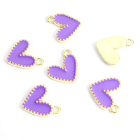 Emaille Gepunte Rand Hart Charm Bedel Zinklegering Goud Zilver 100 Stuks per Batch voor DIY Ketting Armband Sieraden Maken