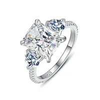 Bague MuShan de luxe en argent sterling 925 avec moissanite ronde, bague sur mesure pour ami, plaquée or 18 carats, bagues brevetées MST