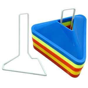 Discos de entrenamiento de fútbol triangulares personalizados, conos de entrenamiento de agilidad de fútbol, equipo portátil de marcado de campo de práctica para niños y adultos - Product Image 2