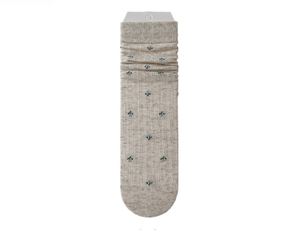 <span class=keywords><strong>Chaussettes</strong></span> mi-mollet amples en coton pour femmes automne et hiver-Floral délicat, français élégant, ambiance princesse, bout sans couture - Product Image 2