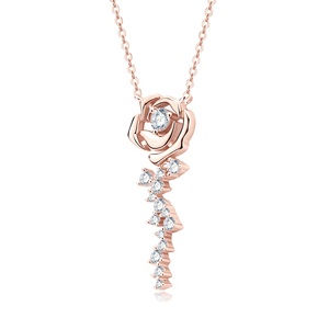 <span class=keywords><strong>Collana</strong></span> NAIS All Ins in Moissanite <span class=keywords><strong>Oro</strong></span> <span class=keywords><strong>Rosa</strong></span>, Catena in Argento Sterling 925 per Donna - Product Image 1