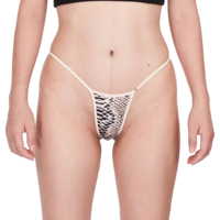 Logo personnalisé numérique léopard zèbre serpent impression femmes matures Sexy sous-vêtements Micro string Bikini t-back G cordes