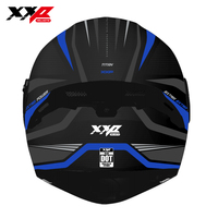 Casques de moto XXP HELMETS TITAN XTREME Casque rabattable Noir Rouge Design graphique Coque ABS Visière transparente Fermeture rapide