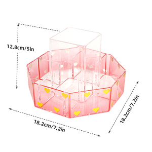 360 ° איפור מסתובב מברשת איפור מארגן 7 גביע חריץ קוסמטי לק אמנות לספק חדר רחצה להזרקה שולחן עבודה יהירות - Product Image 4